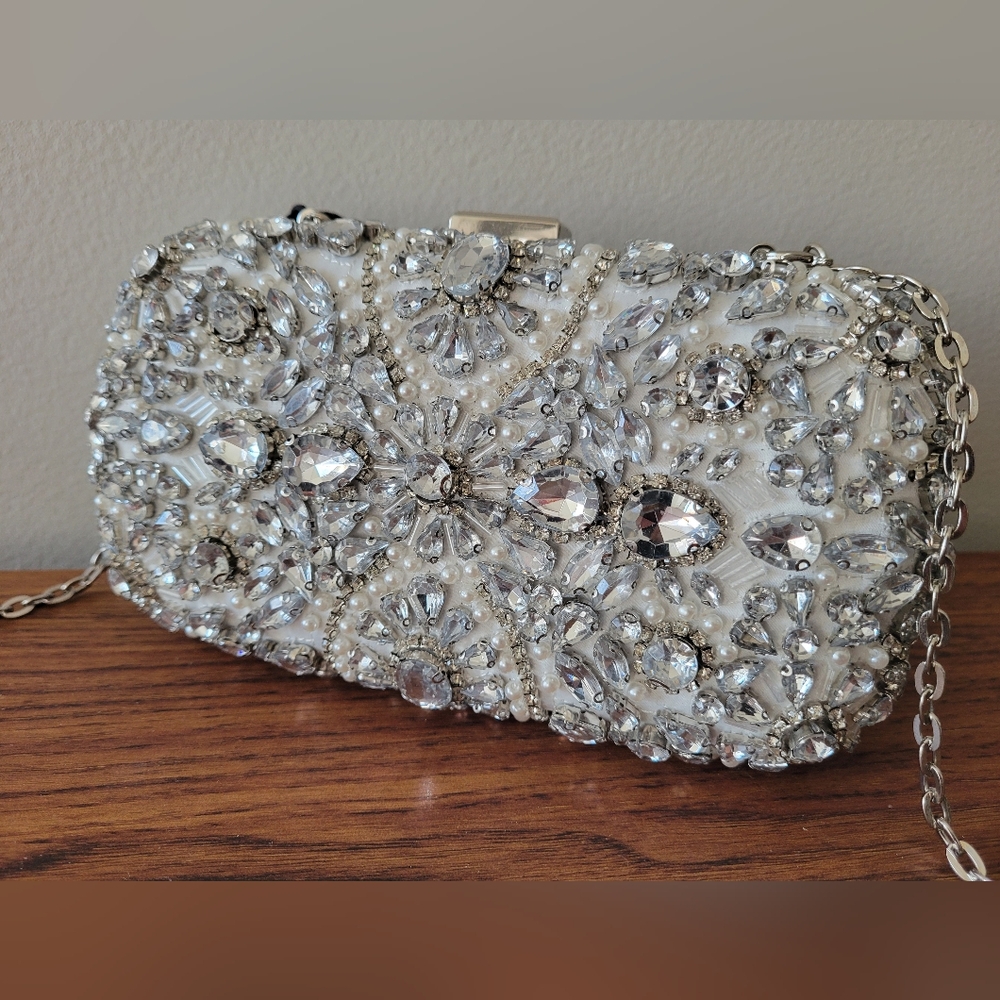 WISHBONE jewel beaded clutch special occasion bag